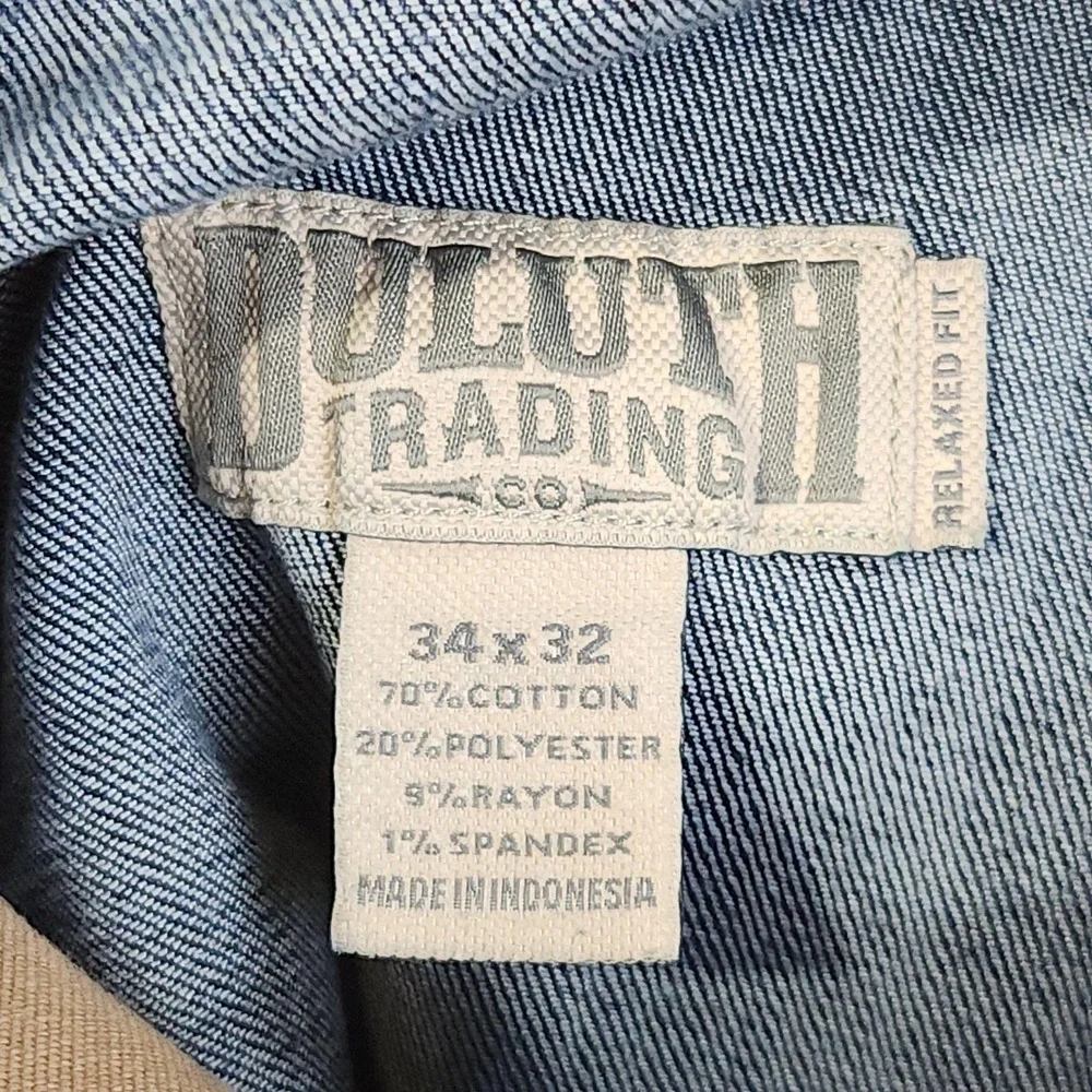 Duluth Trading Co Jeans Mens 34x32 Blue Ballroom Double Flex Relaxed Stretch